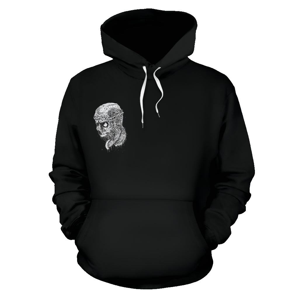 Skull Crowned Zombie Inverted Cross Hoodie