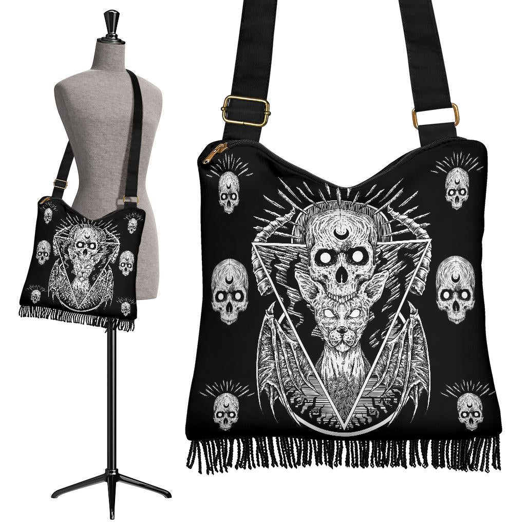 Skull Demon Cat Gothic Satanic Handbag