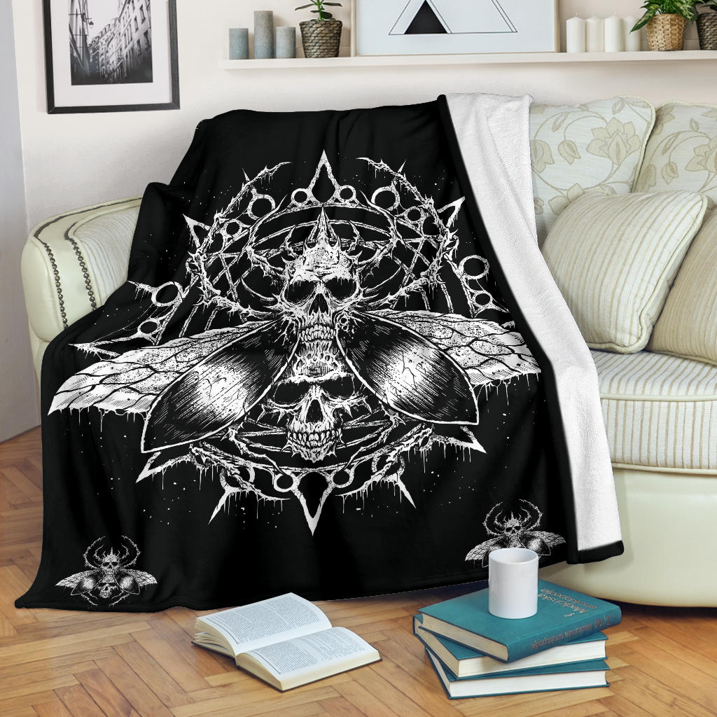 Skull Goth Fly Part 2 Blanket