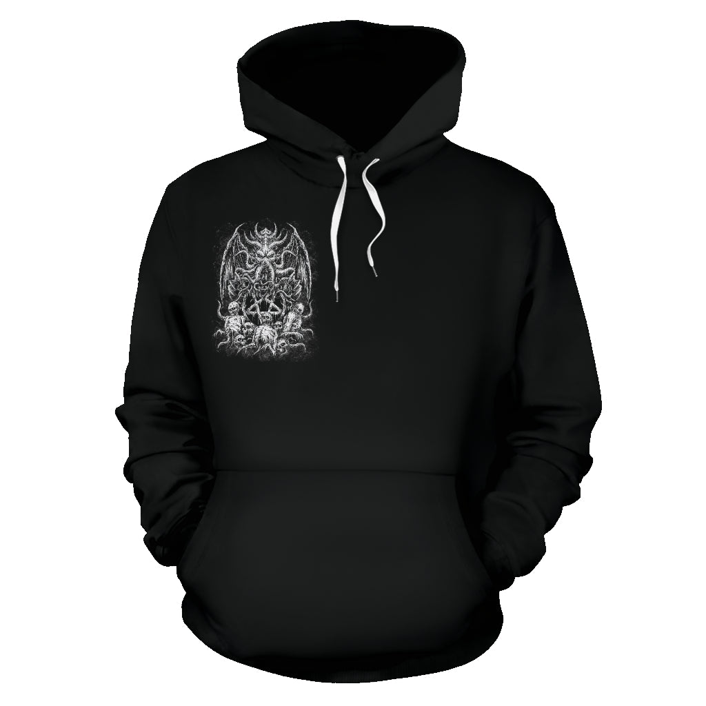 Skull Skeleton Satanic Pentagram Demon Octopus Hoodie