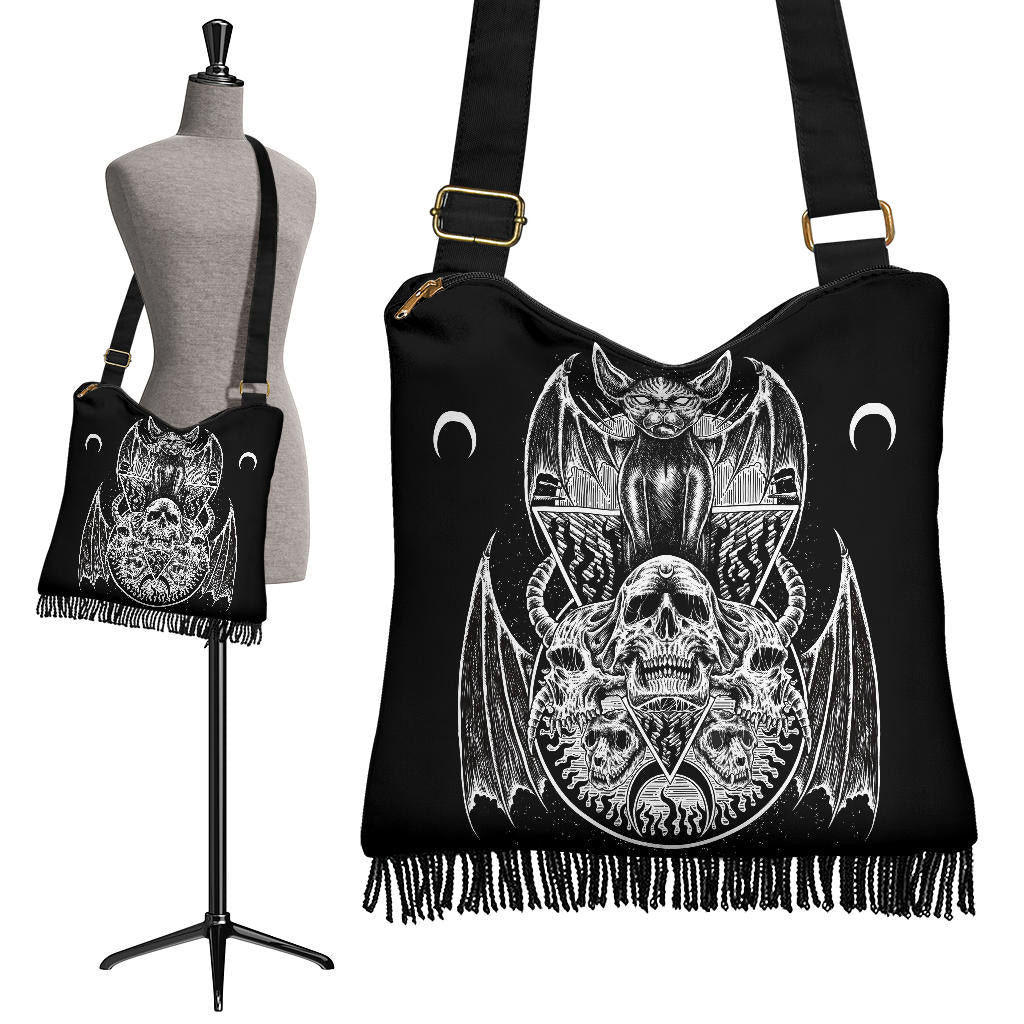 Skull Gothic Bat Wing Demon Cat Shoulder Bag Purse