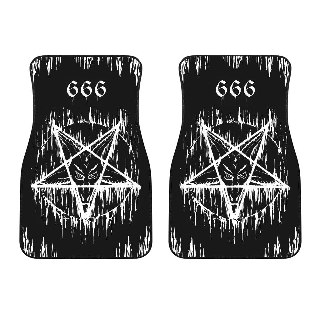 Satanic Pentagram Drip 666 Car Mats Set Of 2