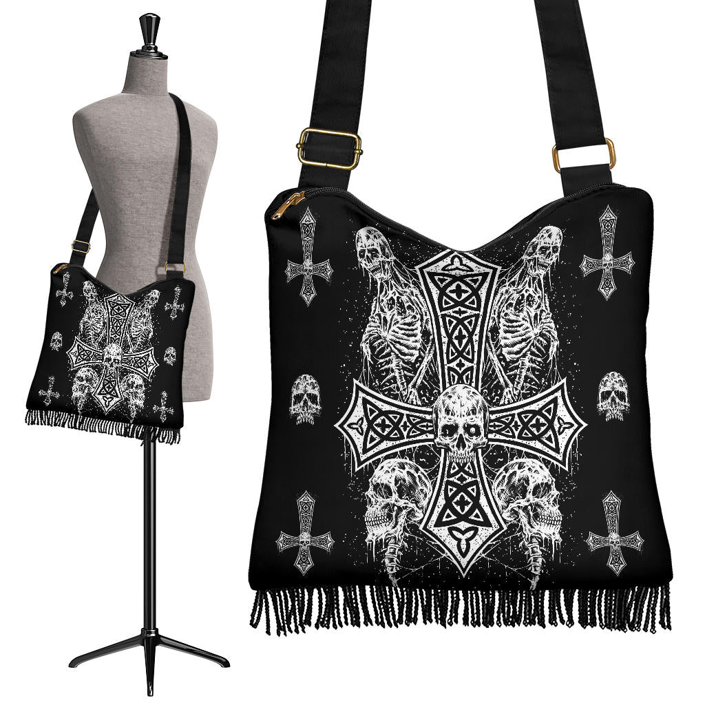 Skull Skeleton Inverted Cross Handbag Version # 1 Out Of 4