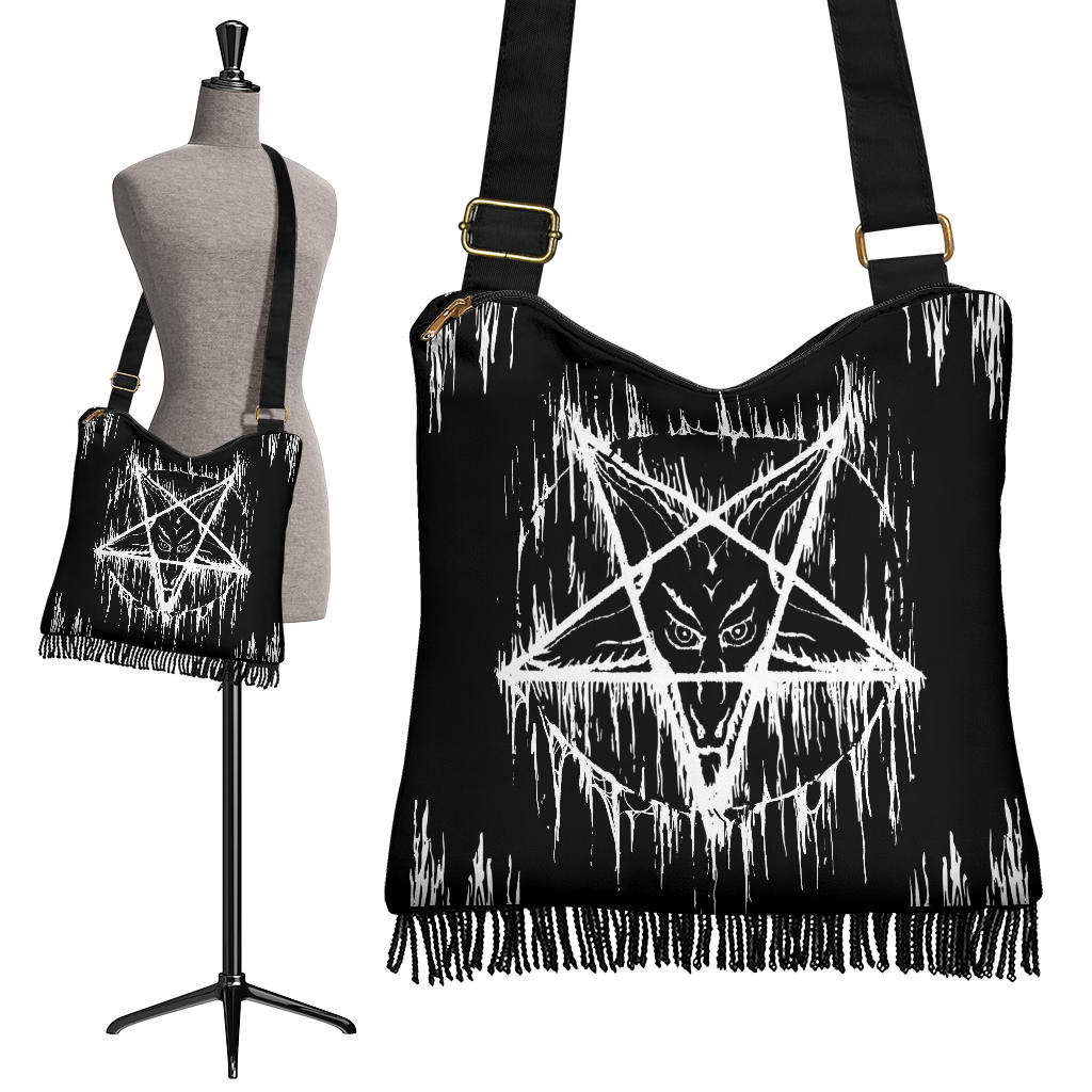 Satanic Inverted Melting Pentagram Purse Shoulder Bag