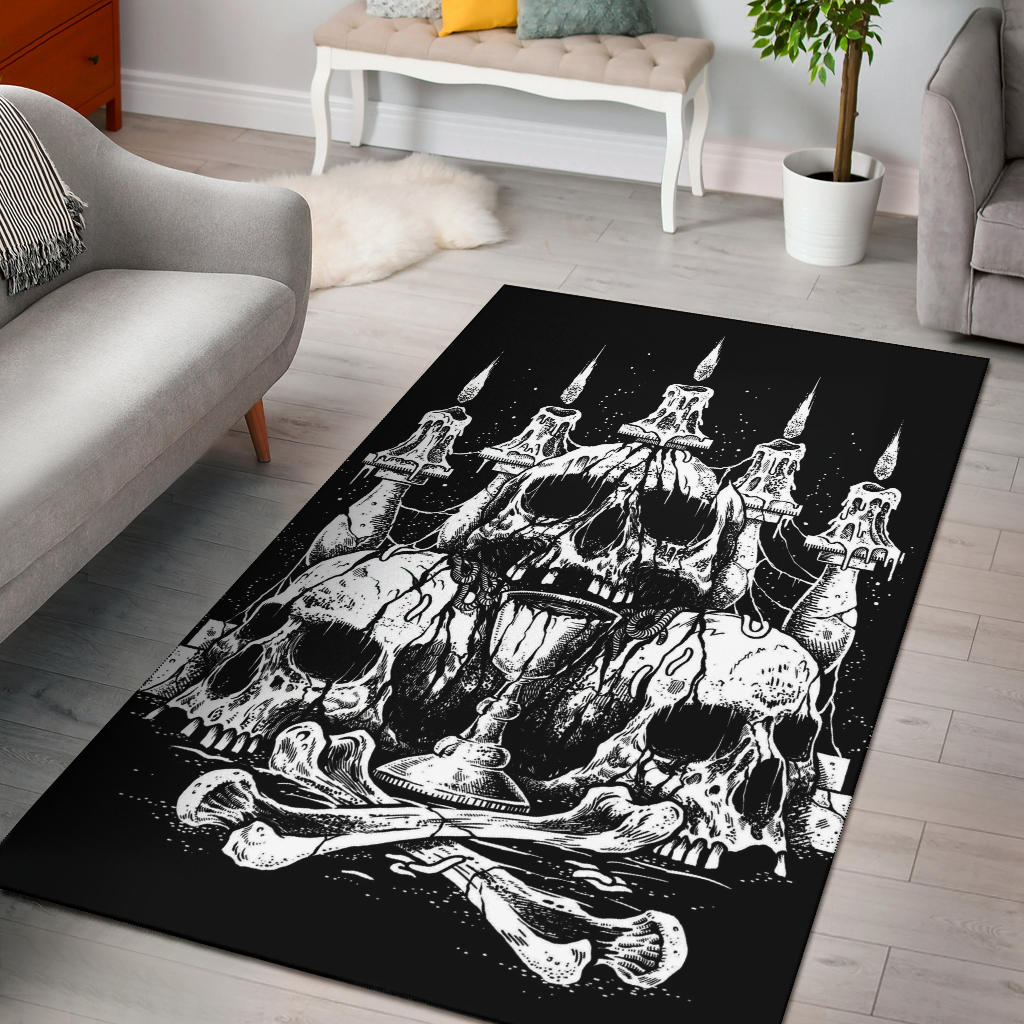 Satanic Skull Altar Area Rug – blended extreme