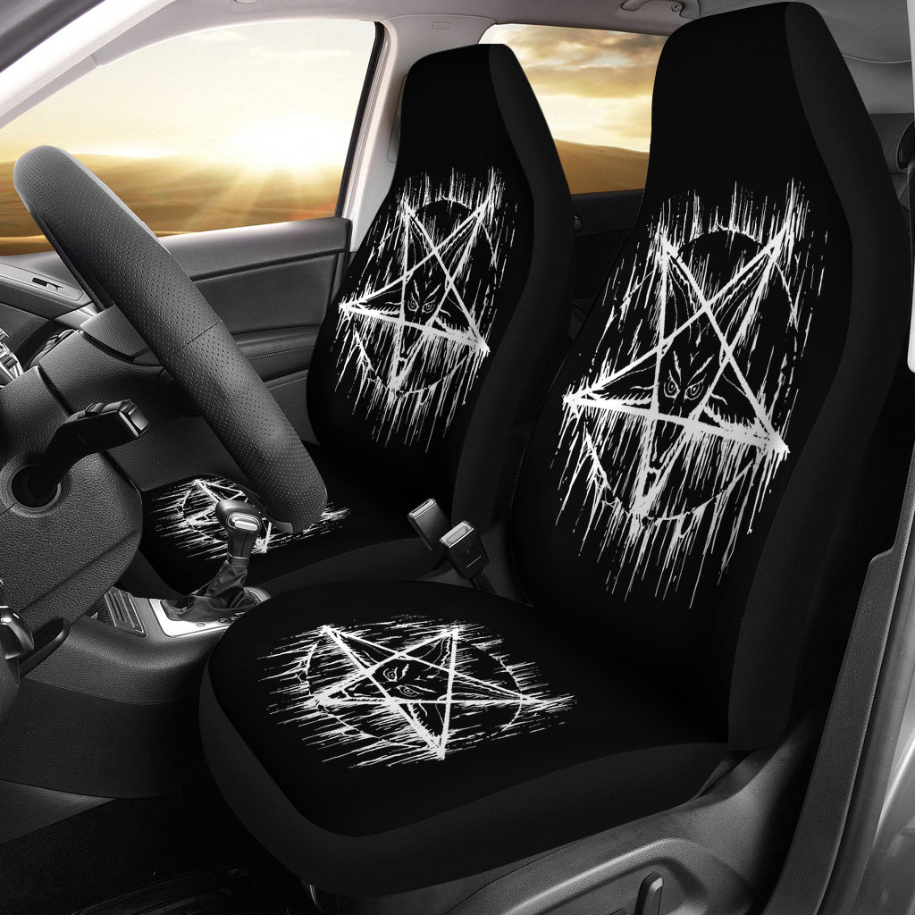 satanic Pentagram Drip Car Seat Covers