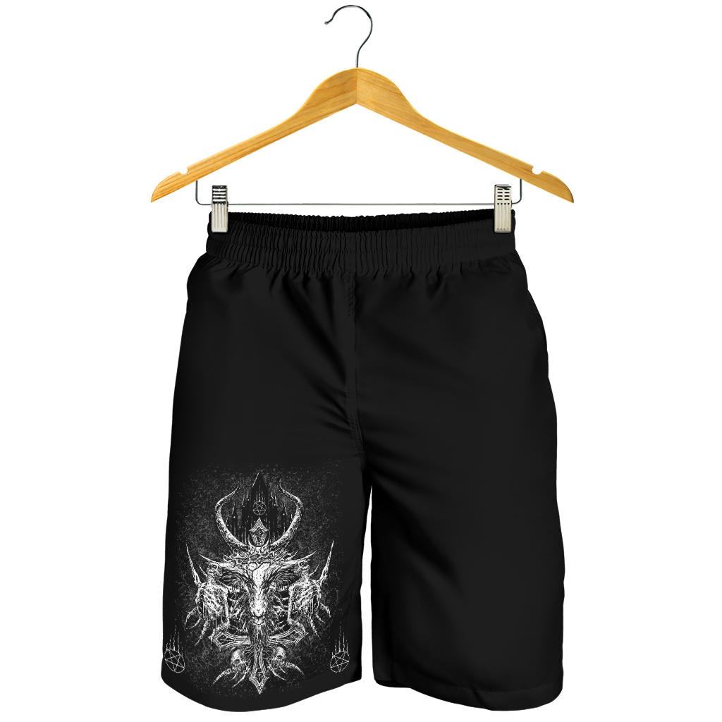 Skull Satanic Crowned Goat Satanic Cross Satanic Pentagram Night Church Shorts