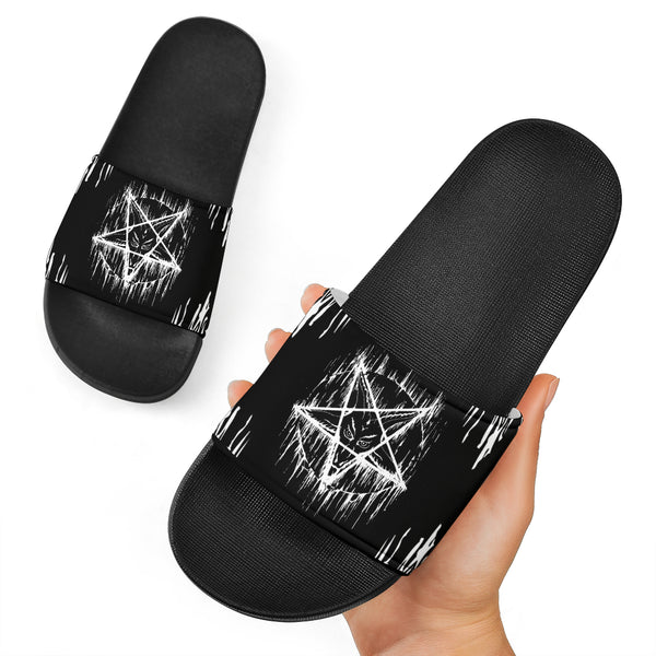 Satanic Pentagram Drip Sandals – blended extreme