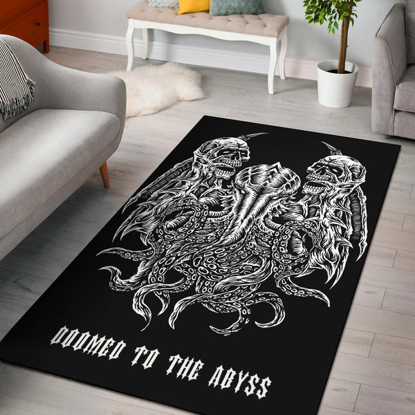 Skull Demonic Octopus Area Rug – blended extreme