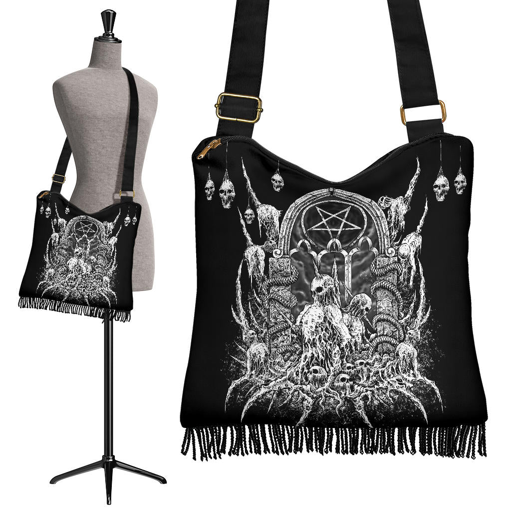 Skull Skeleton Inverted Pentagram Shrine Shoulder Bag Purse