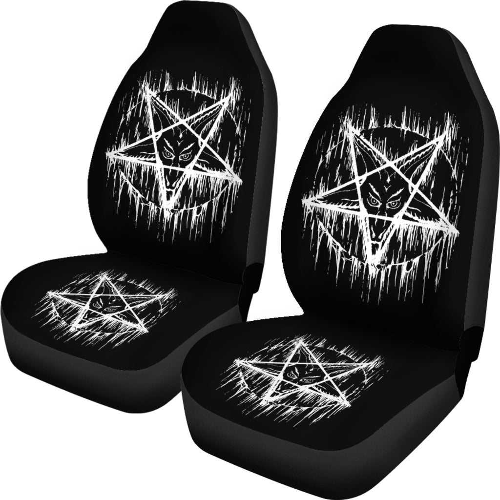 satanic Pentagram Drip Car Seat Covers