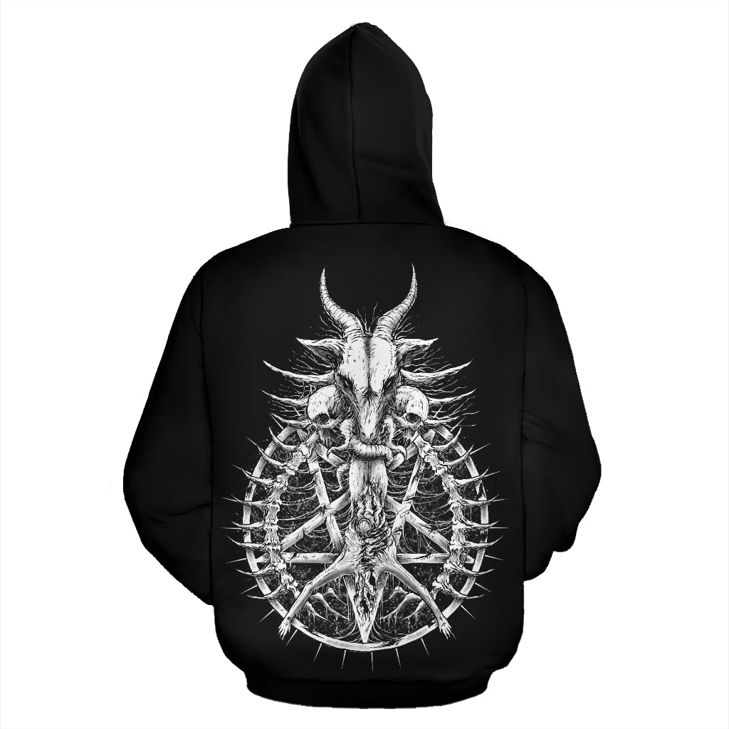 Skull Satanic Goat Satanic Pentagram Thorn Savior Illusion Hoodie