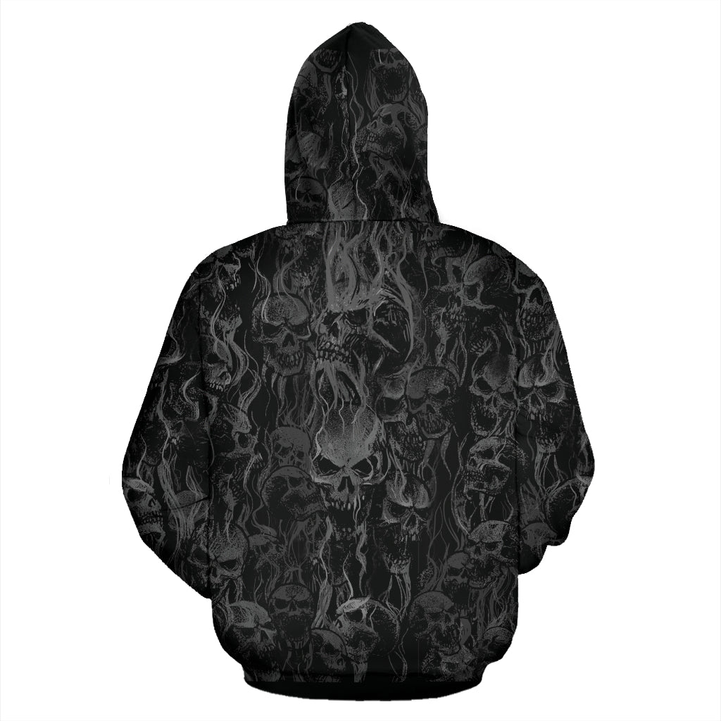 smoke skull All Over Print hoodie Dark Version