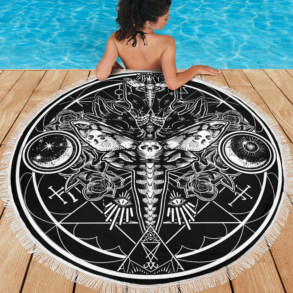 Skull Moth Secret Society Large Beach Blanket