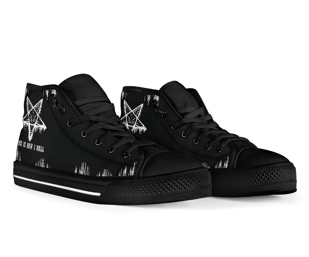 Satanic Pentagram Drip This Is How I roll High Tops