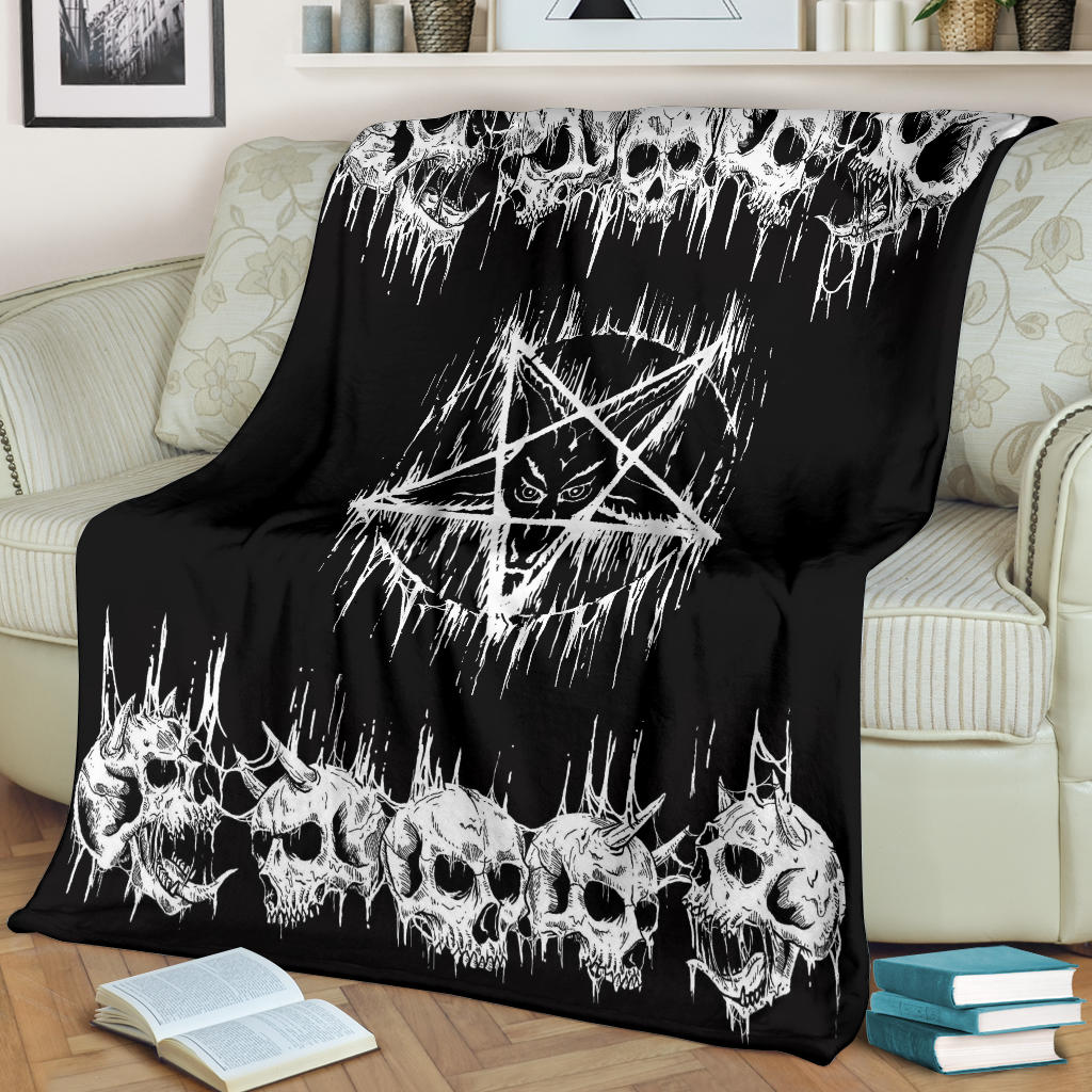 Skull Satanic Pentagram Drip Blanket New Style!