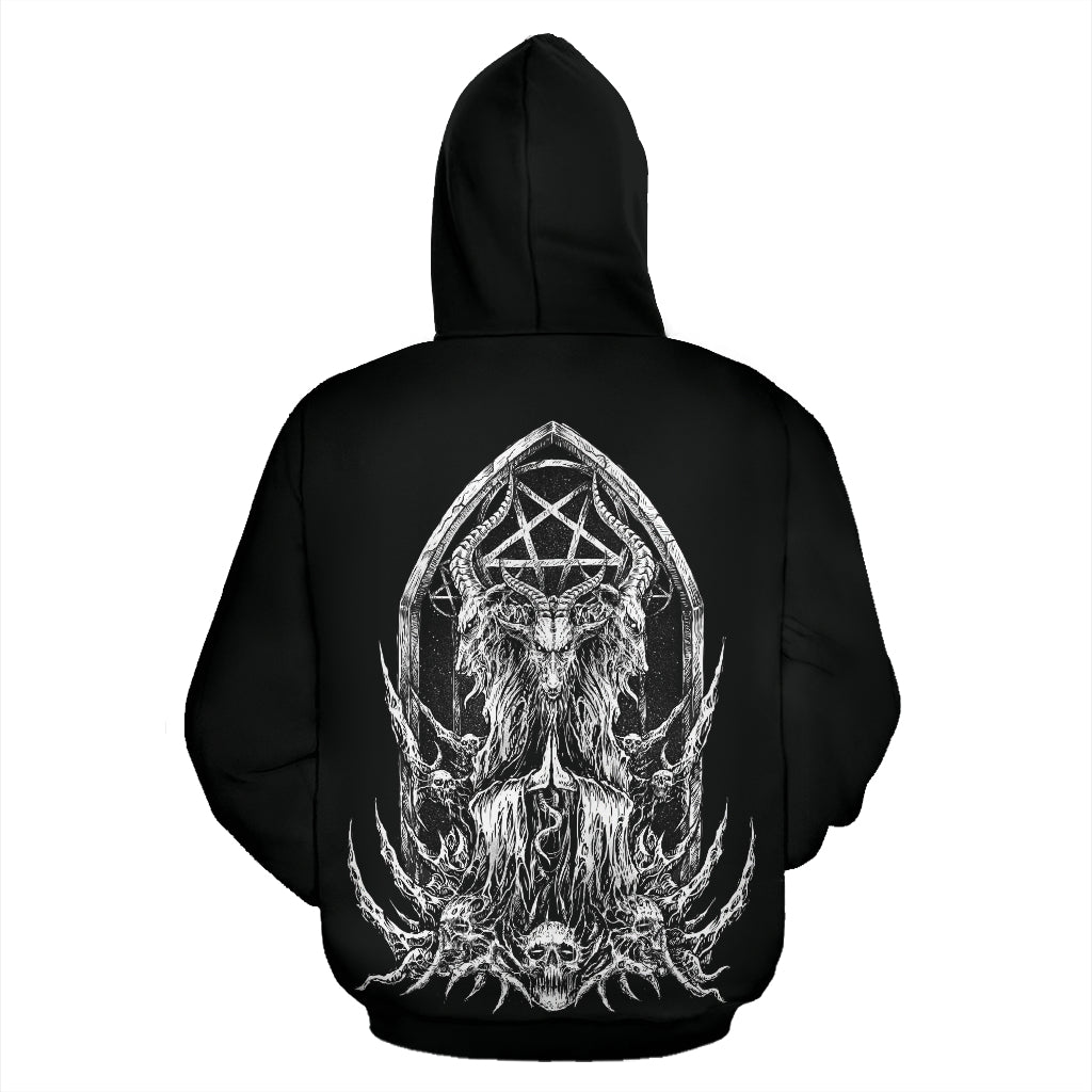 Skull Satanic Goat Satanic Pentagram Shrine Hoodie
