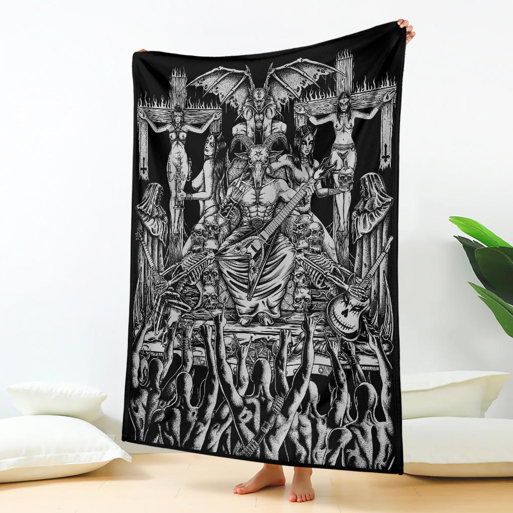 We Are Proud To Unleash The Only Real Ultimate Metalhead Blanket In The World Black And White