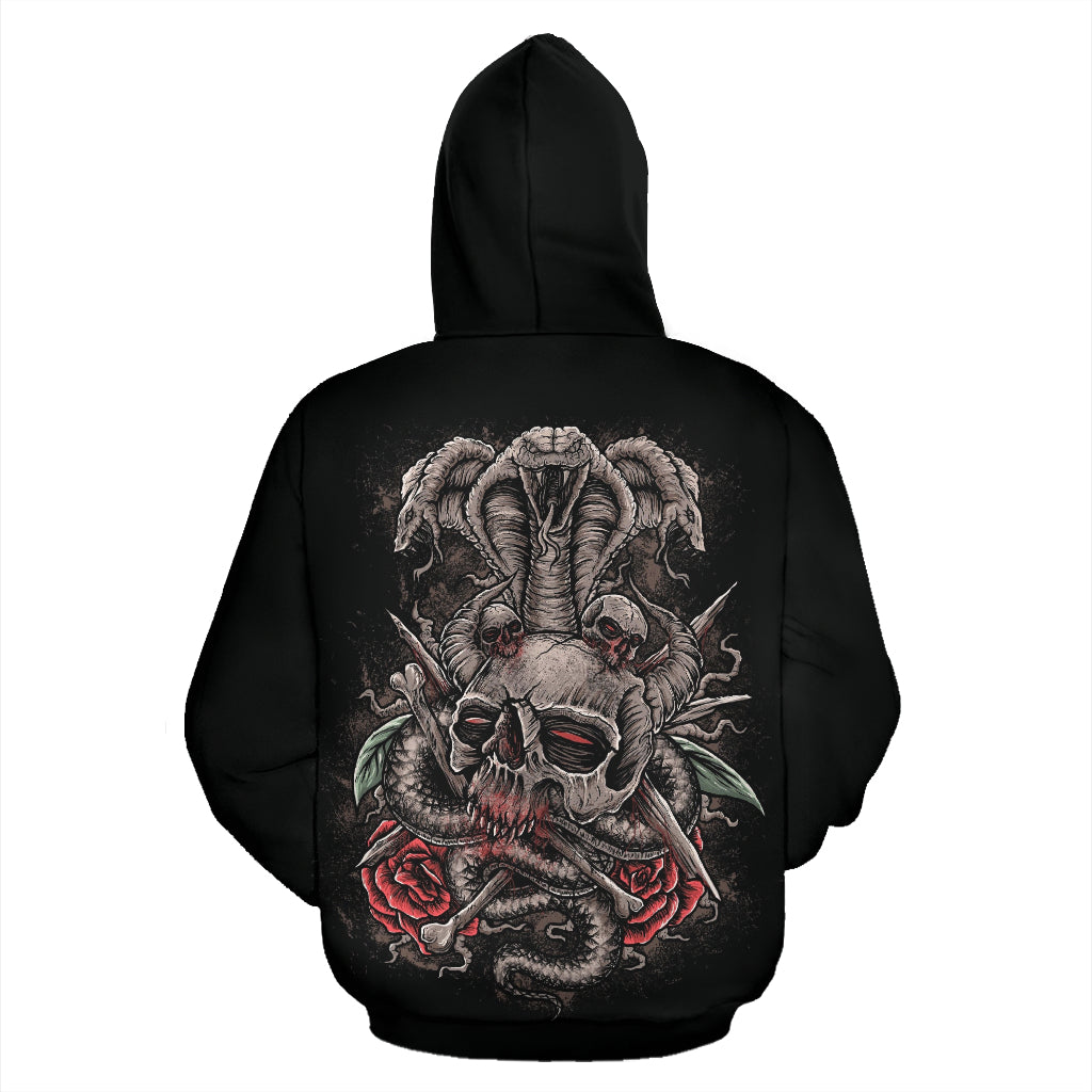 Skull Serpent Rose Hoodie Color Version