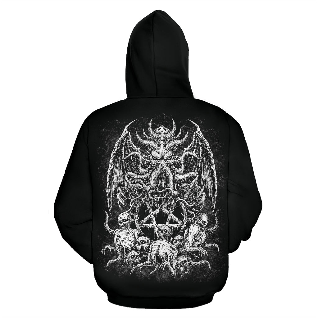 Skull Satanic Pentagram Demon Octopus Hoodie