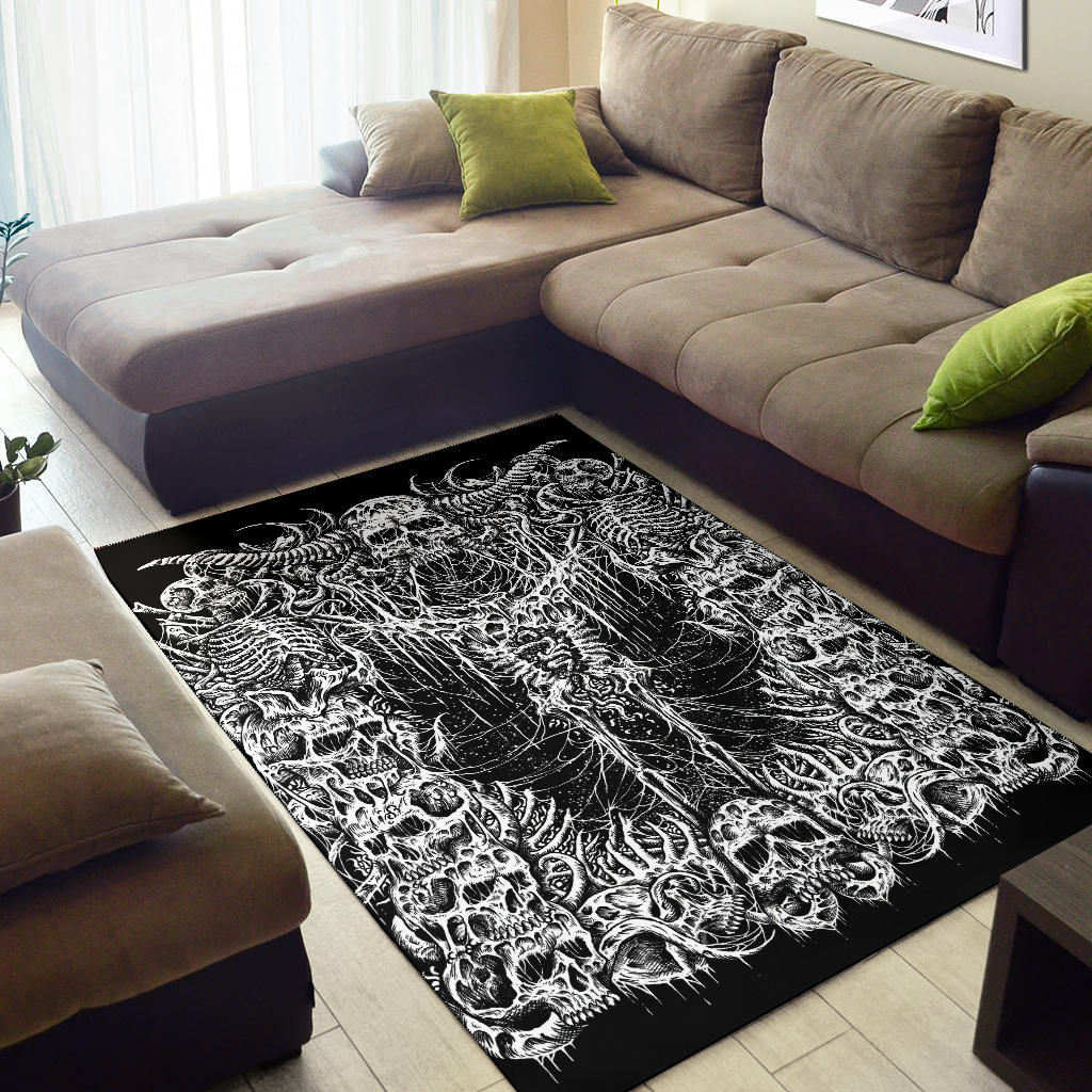 Skull Demon New Large Print  Headless Skeleton  Area Rug