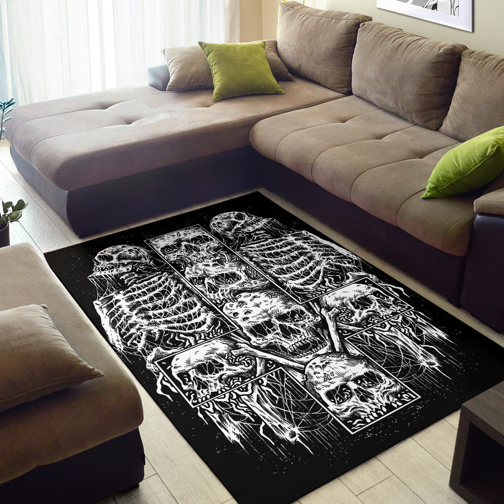 Skull Satanic Cross Large Print Version Area Rug