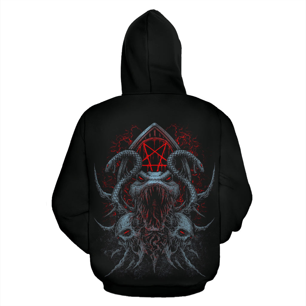 Skull Satanic Pentagram Serpent Demon Hoodie Color Version