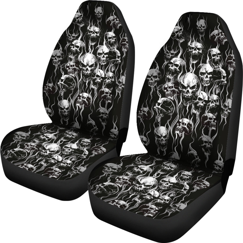 Custom Smoke Skull Car Seat Covers