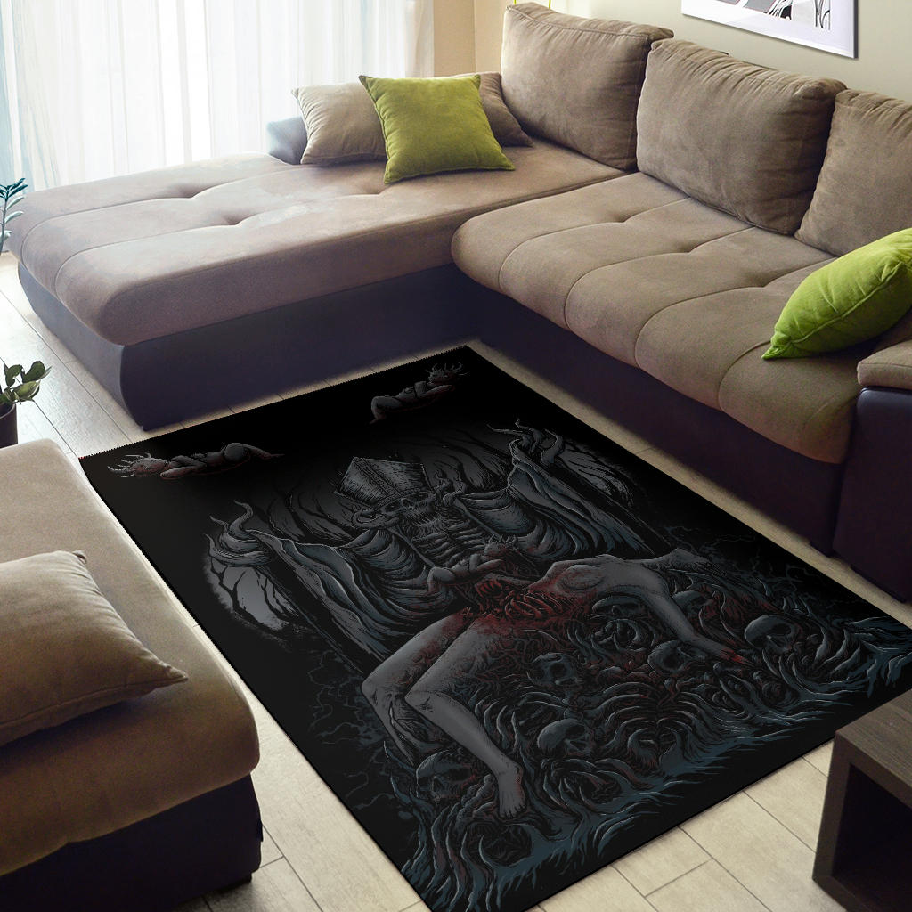 Skull Demon Priest Sacrifice Area Rug