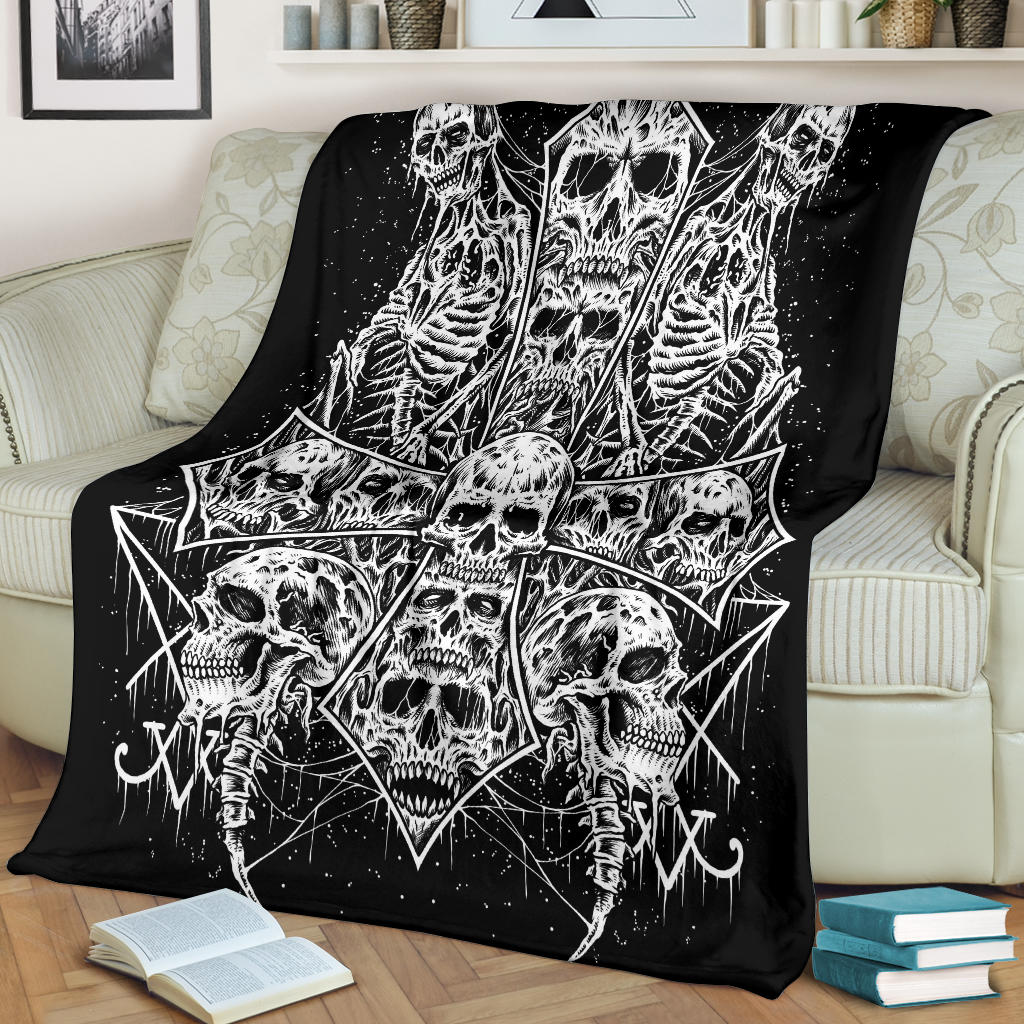 Skull Satanic Cross Blanket