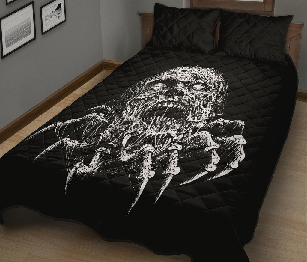 Skull Molted Zombie Claw Quilt 3 Piece Set