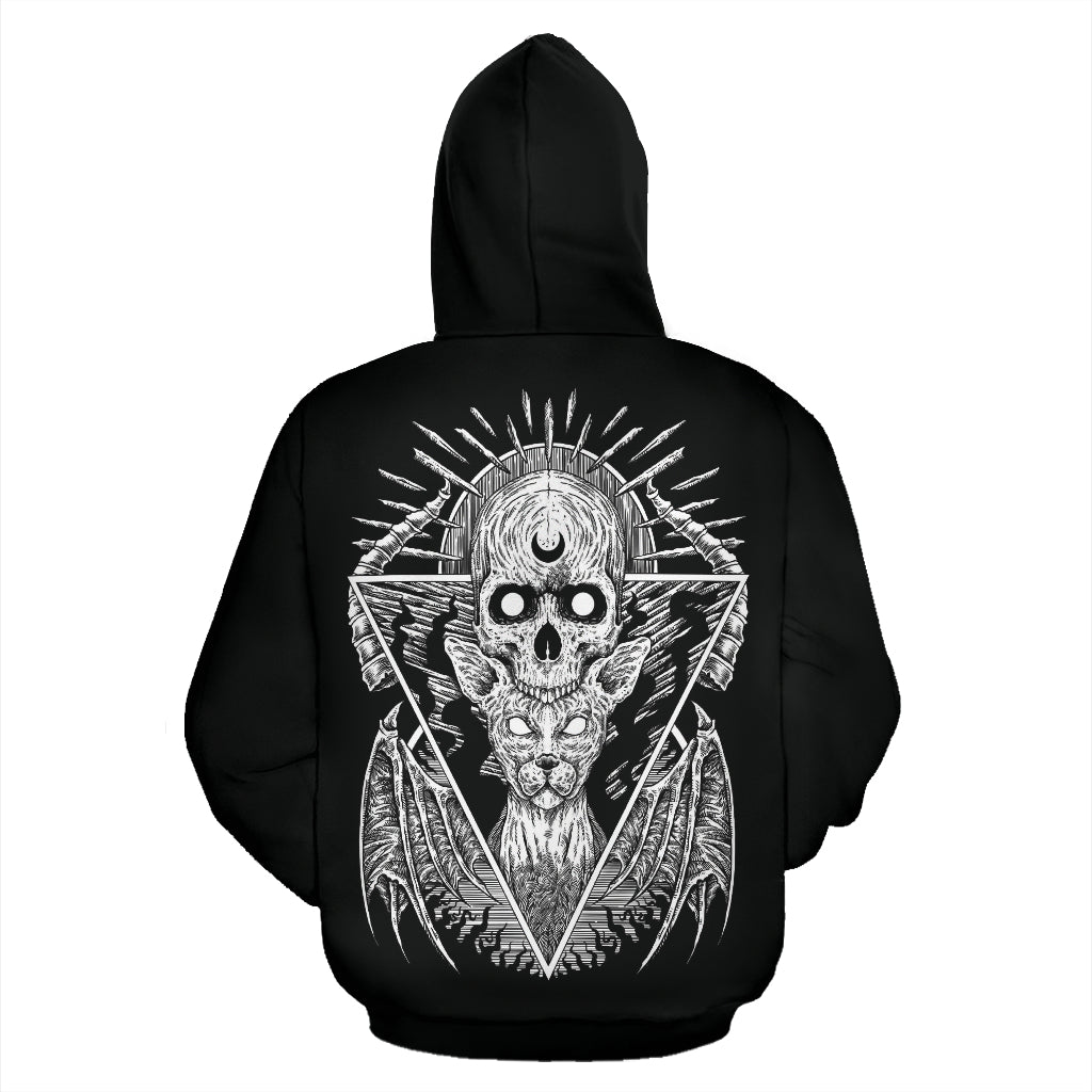 Skull Gothic Occult Cat Hoodie