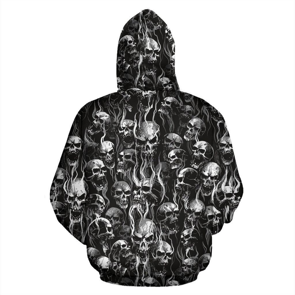 Skull Smoke Zip Up Hoodie