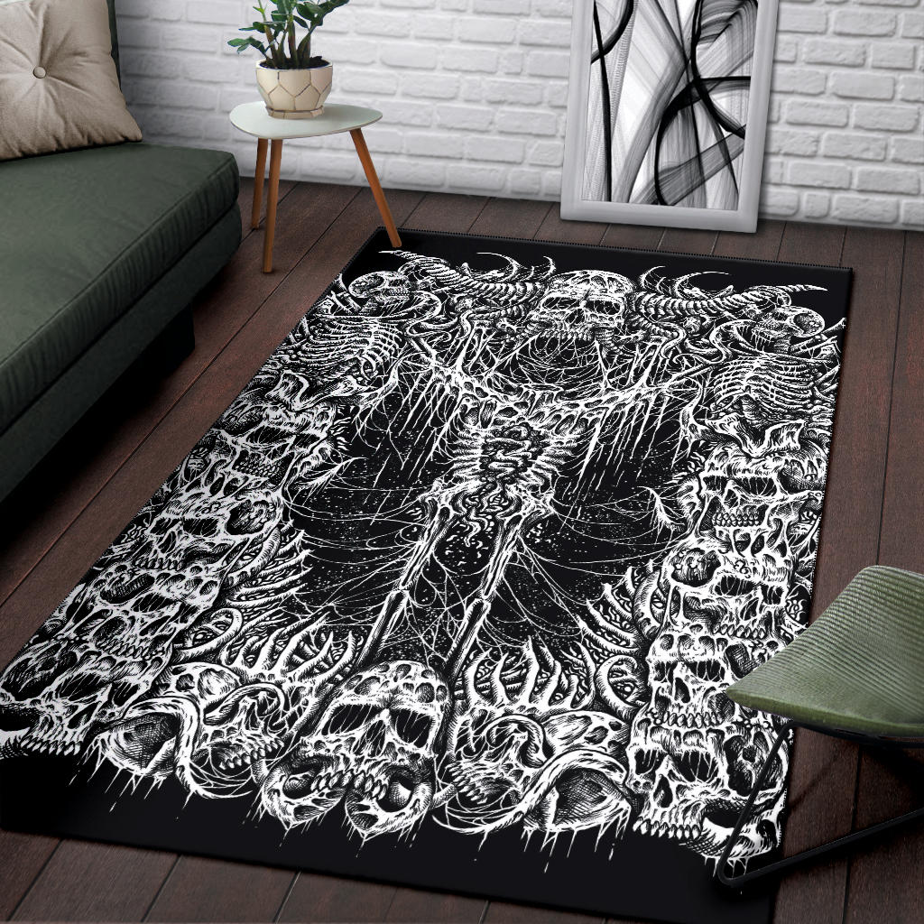 Skull Demon New Large Print  Headless Skeleton  Area Rug