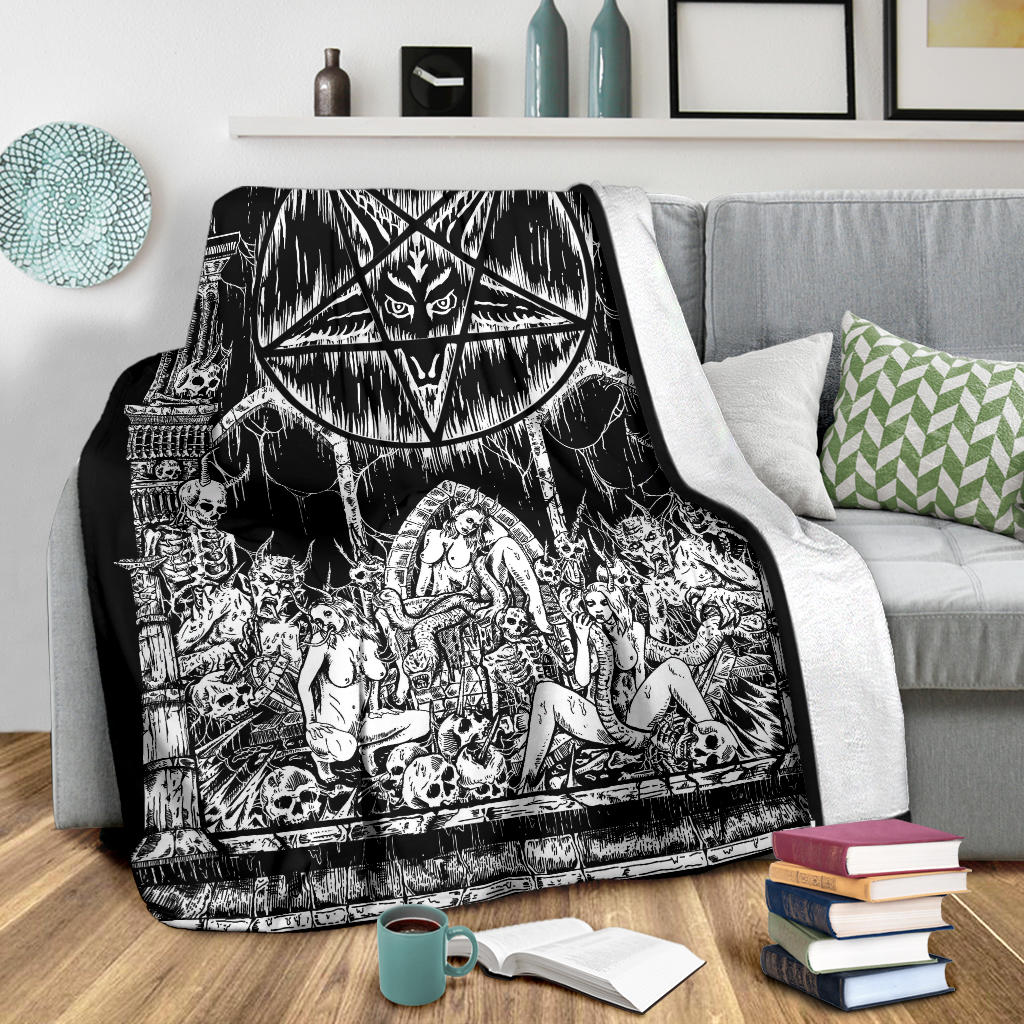 Skull Satanic Pentagram Demon Lust Shrine Blanket