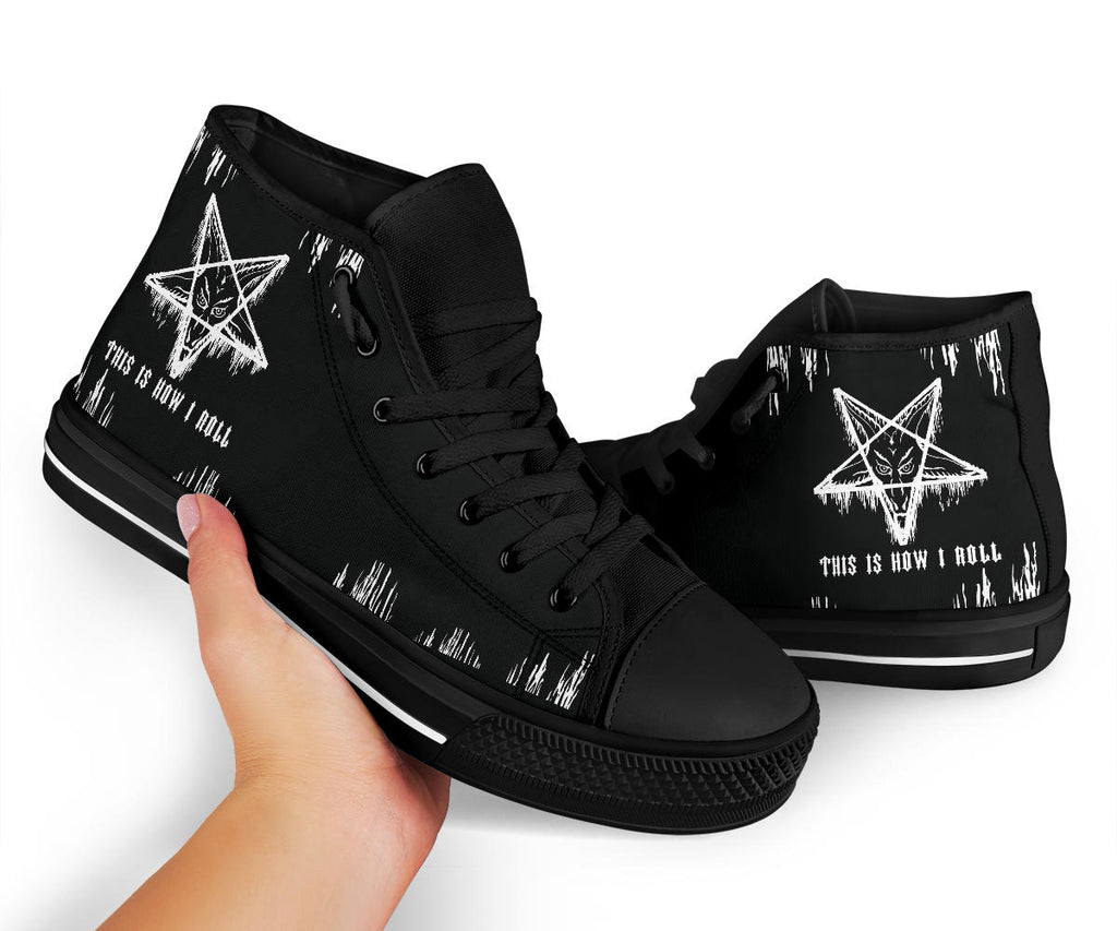 Satanic Pentagram Drip This Is How I roll High Tops