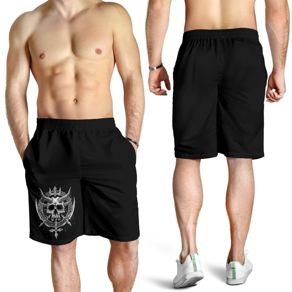 Skull Demon Inverted Cross Dagger Men's Shorts