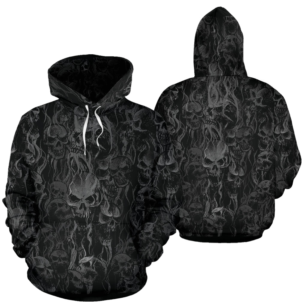 smoke skull All Over Print hoodie Dark Version