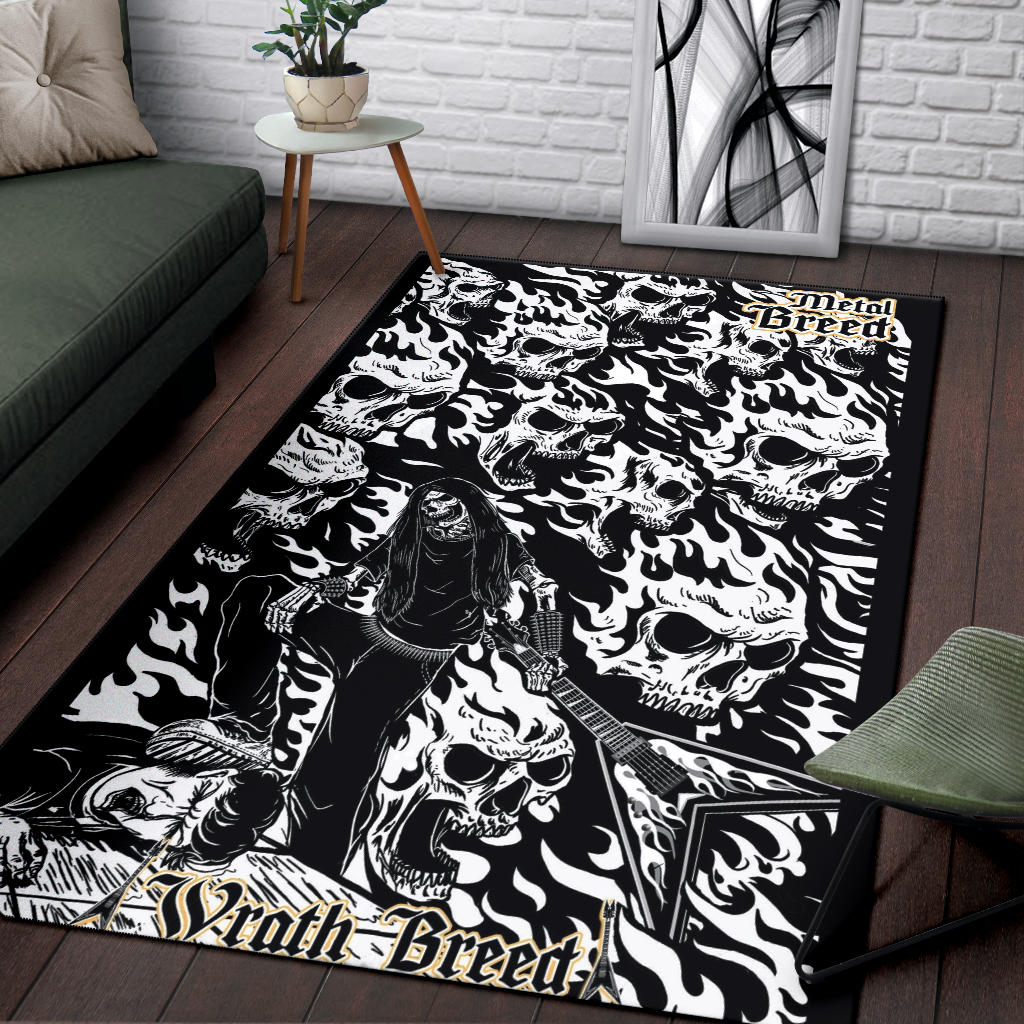 Skull Guitar Wrath Breed Area Rug