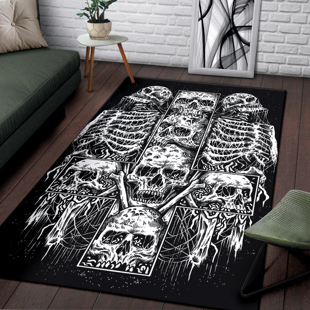 Skull Satanic Cross Large Print Version Area Rug