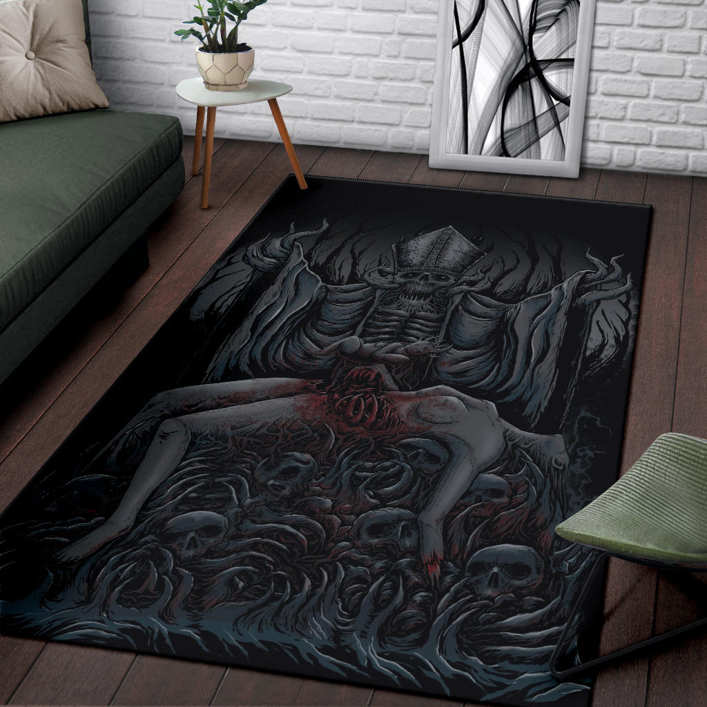 Skull Demon Priest Sacrifice New Large Print Version Area Rug