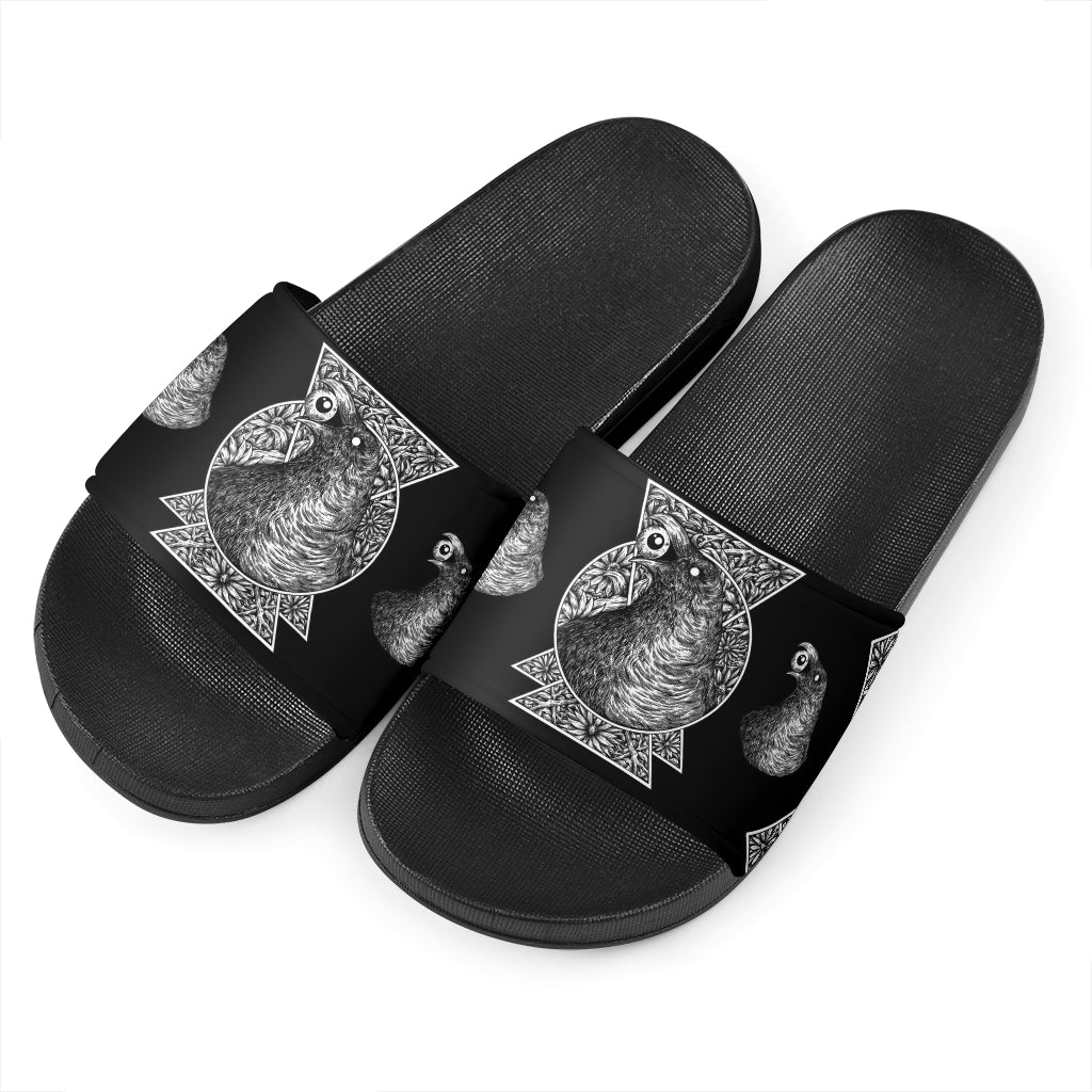 Gothic Occult Crow Eye Sandals Black And White