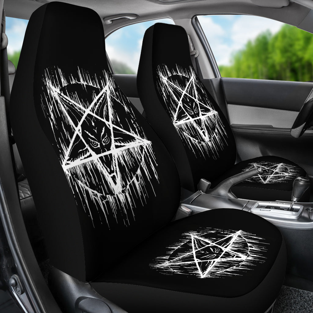 satanic Pentagram Drip Car Seat Covers