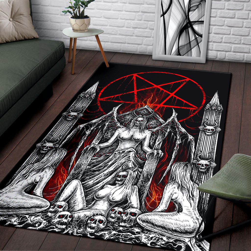 Satanic Baphomet Rug: Black Dark Theme for Spooky Halloween Decor and  Satanic Vibes in 2023