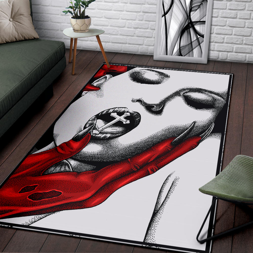 New! Skull Satanic Satan's Dark Desire Area Rug Original Color