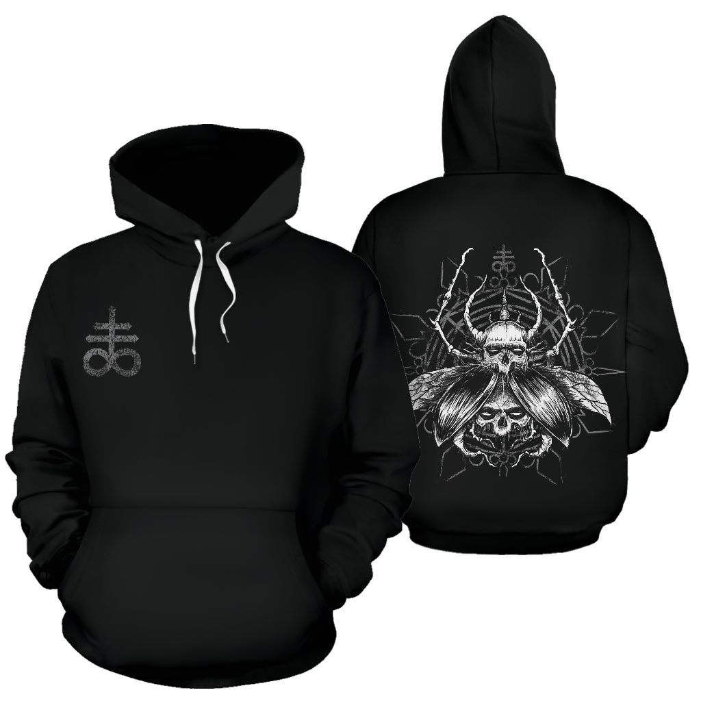 Skull Goth Satanic Fly Hoodie