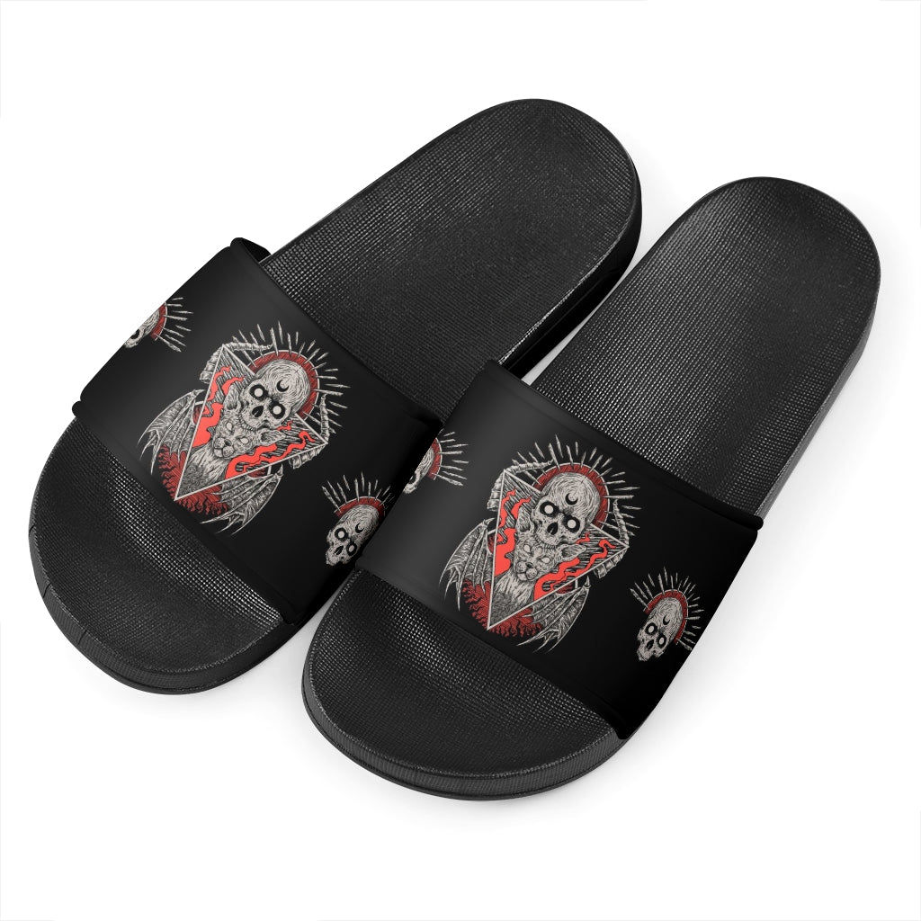 Skull Goth Occult Cat Sandals Color Version