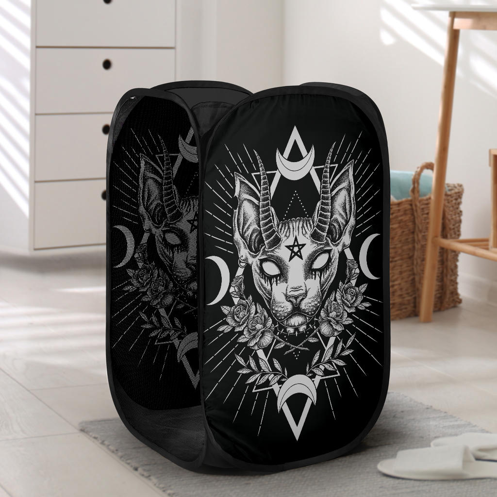 Gothic Occult Black Cat Unique Sphinx Style Awesome Demonic White Eye Hamper