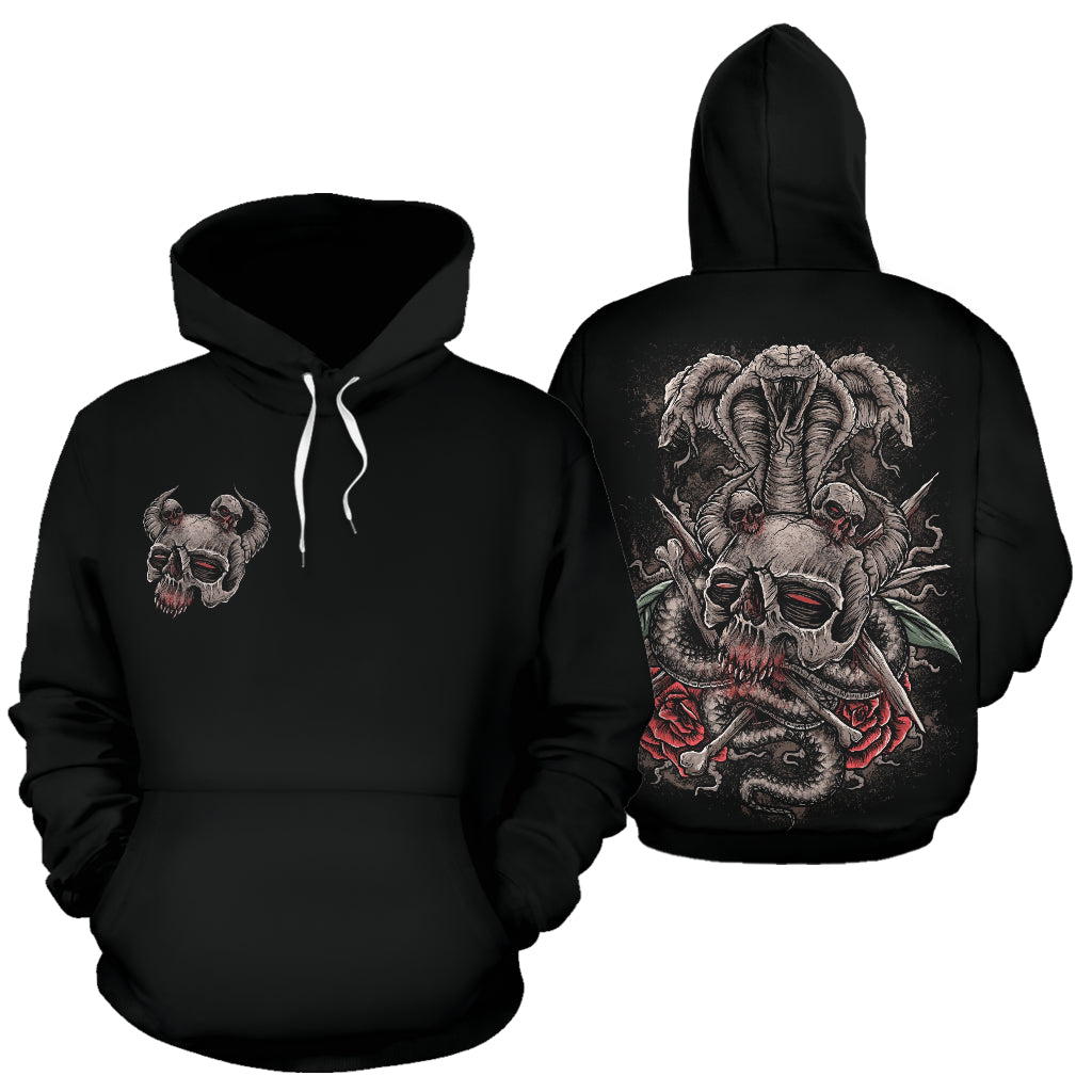 Skull Serpent Rose Hoodie Color Version