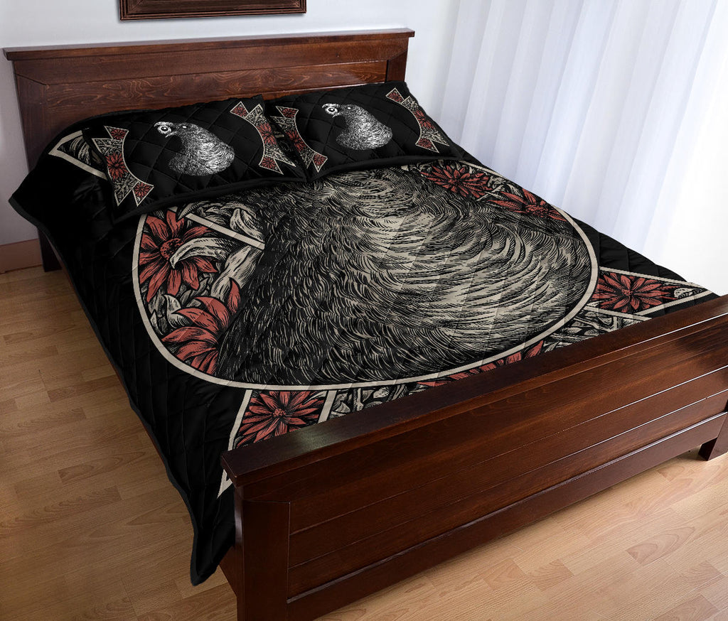 Gothic Quilt Black Crow Eye 3 Piece Bed Set Color Version